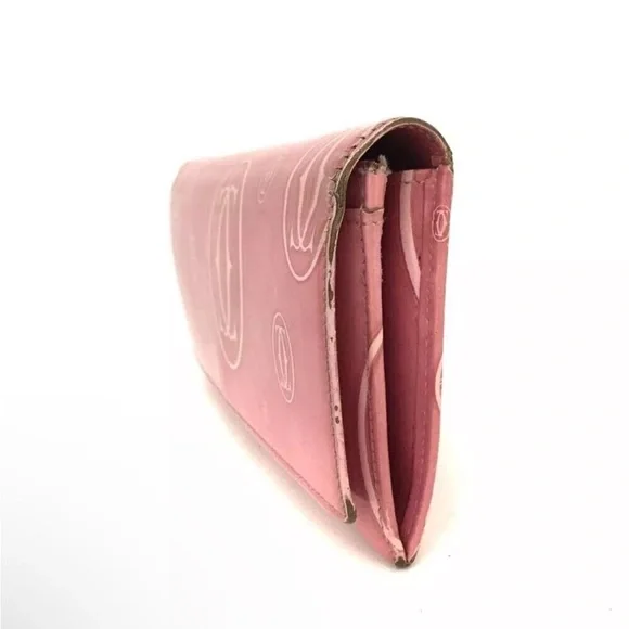 CARTIER Pink Happy Birthday Leather Bifold Long Wallet - Picture 8 of 9